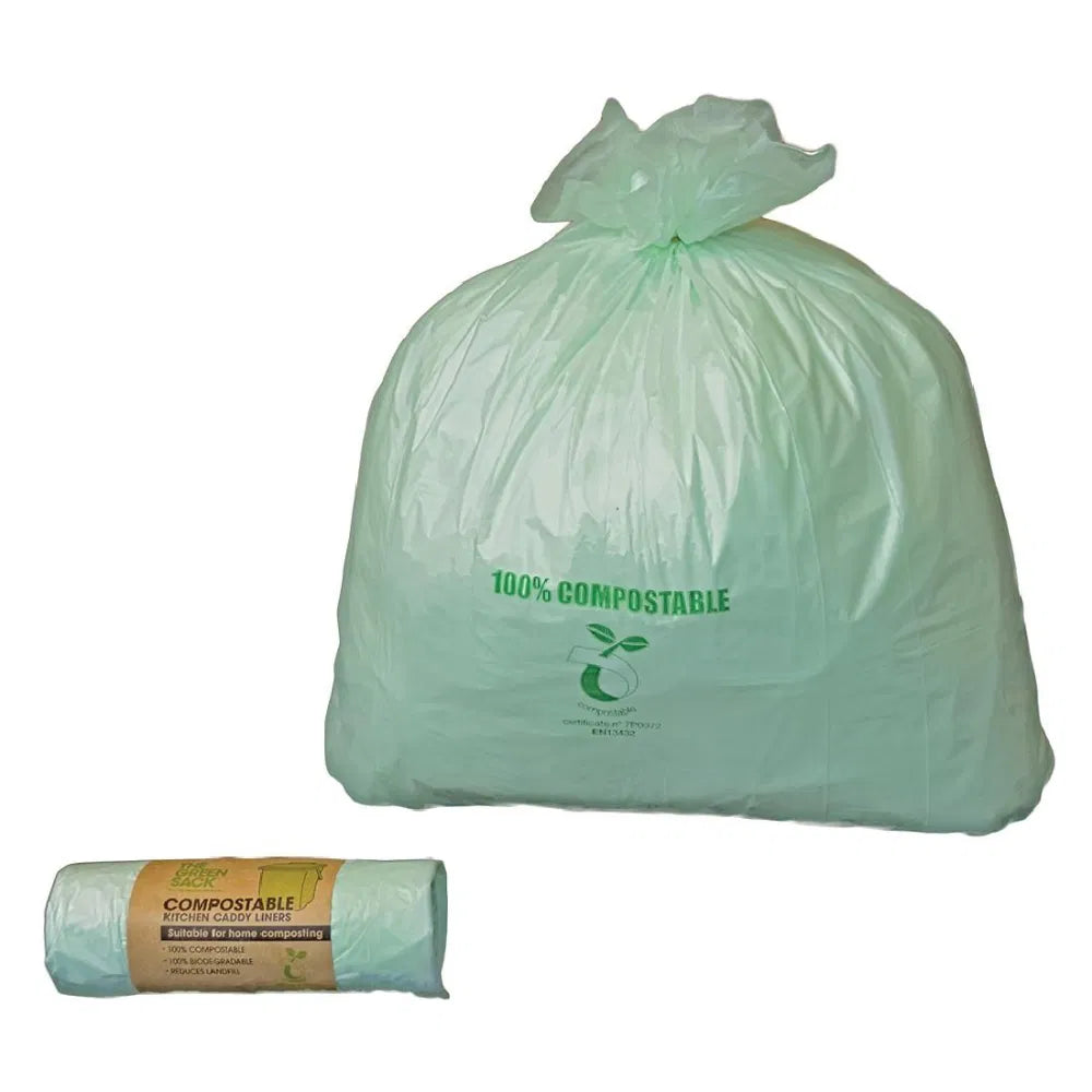 Sacs poubelle compostables pour petits bacs à déchets - 10 litres - Rouleau de 20